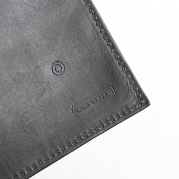 Coach Legacy Vintage 90s Black Bifold Water Buffalo Leather Envelope Wallet - Picture 3 of 8